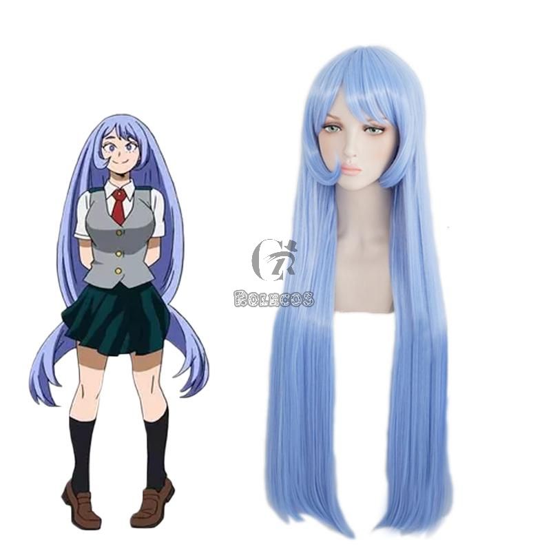 My Hero Academia Nejire Hado Blue Long Cosplay Wigs 