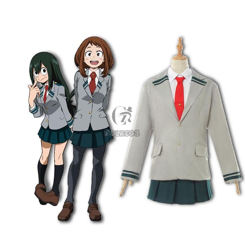 My Hero Academia Tsuyu Asui Cosplay Costumes Students Uniforms