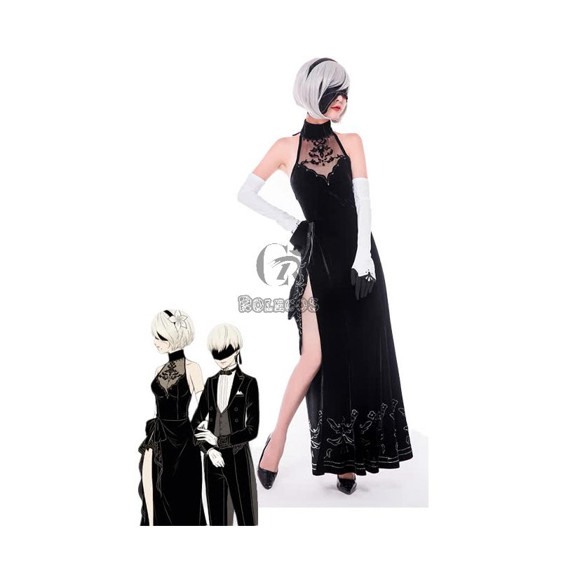Nier: Automata Game 2b Evening Dress Cosplay Costumes 