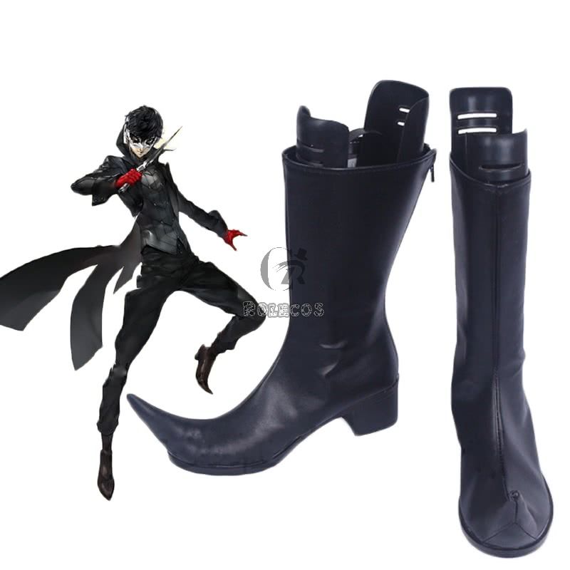 Persona 5 Joker Black Boots Cosplay Shoes