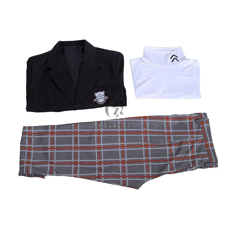 Persona 5 Joker Black Uniform Suit Game Cosplay Costumes