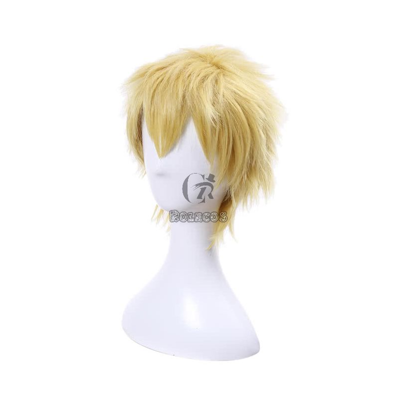 Short Golden Game Cosplay Man Wigs