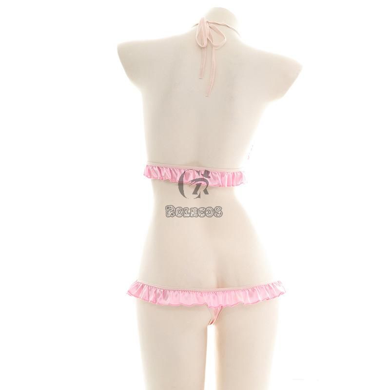 Pink Cute Bow Sexy Lingerie Cosplay Costume