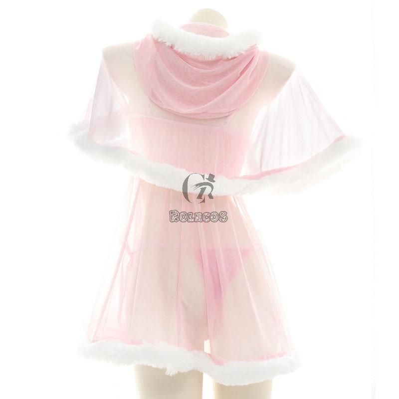 Pink Transparent Cute Plush Pajama Cosplay Costume