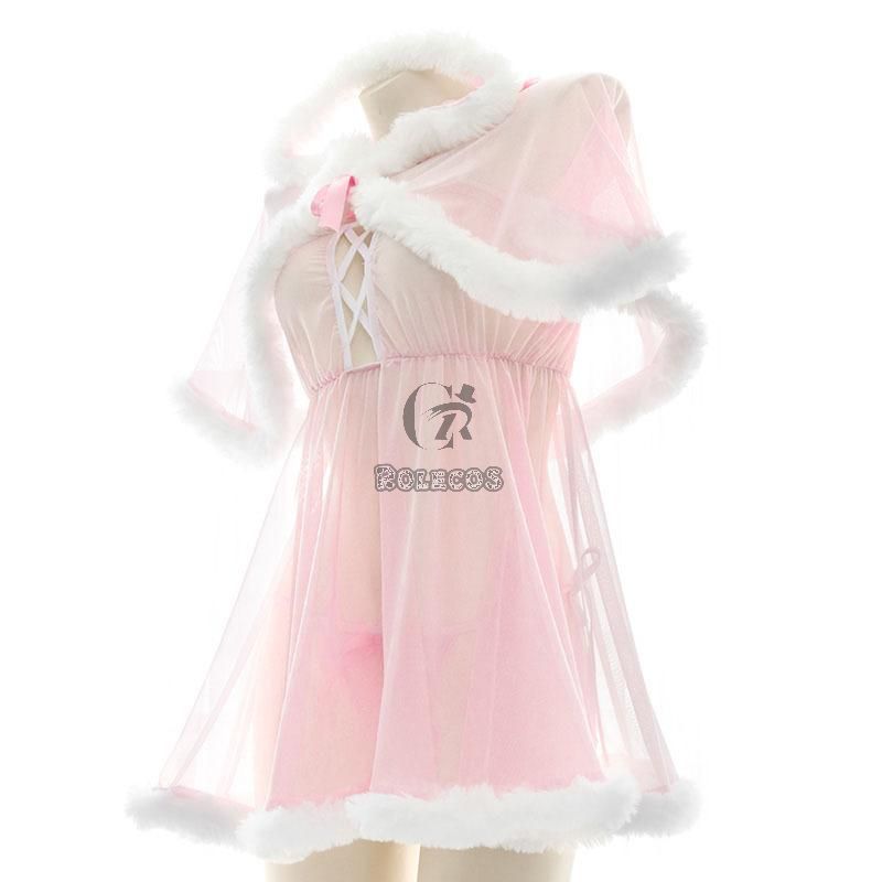Pink Transparent Cute Plush Pajama Cosplay Costume