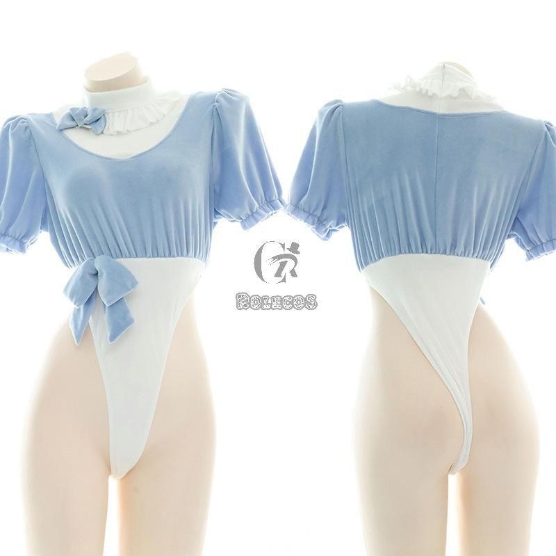 Plush High Fork Sexy Bow Underwear Cosplay Costume