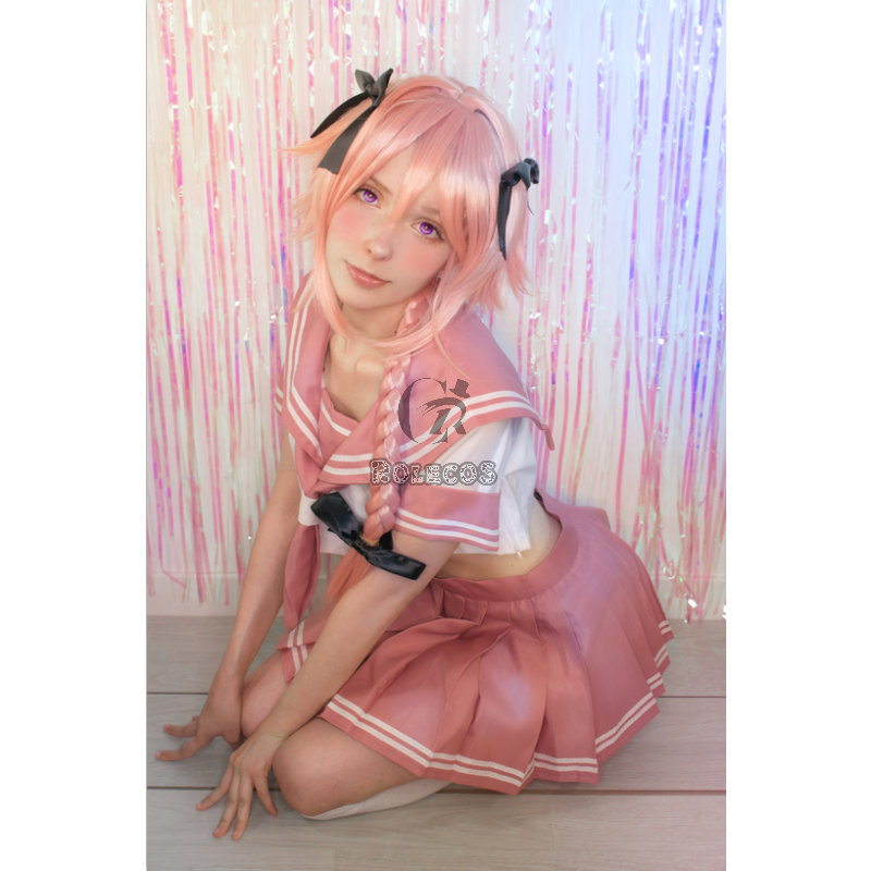 Fate/Apocrypha Fate Grand Order FGO Astolfo Pink Uniform Cosplay Costumes