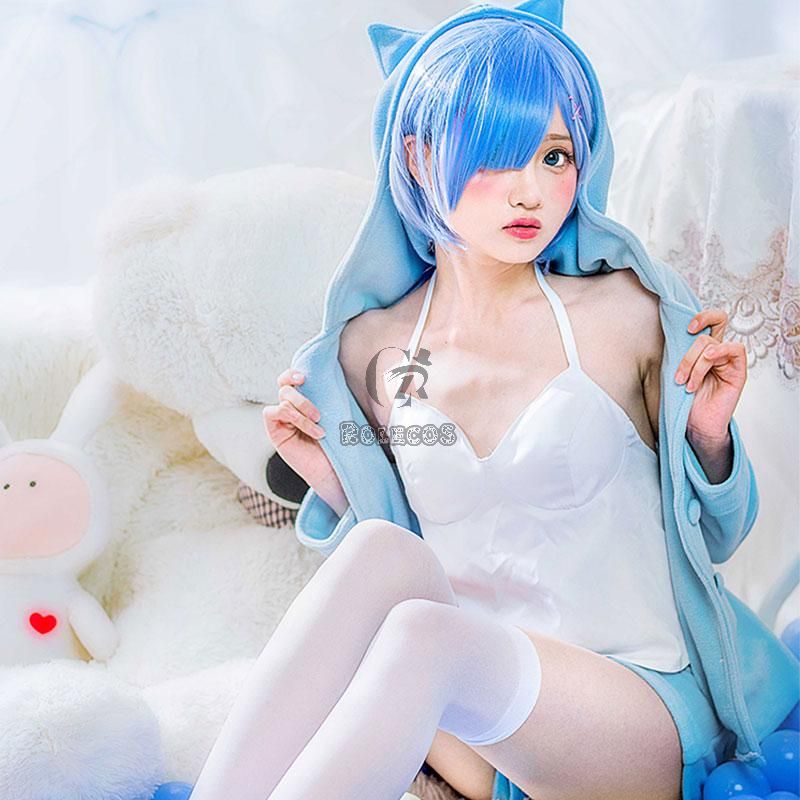 ReZERO -Starting Life in Another World Rem Ram Cat Pajamas 2 Colors Daily Cosplay Costume
