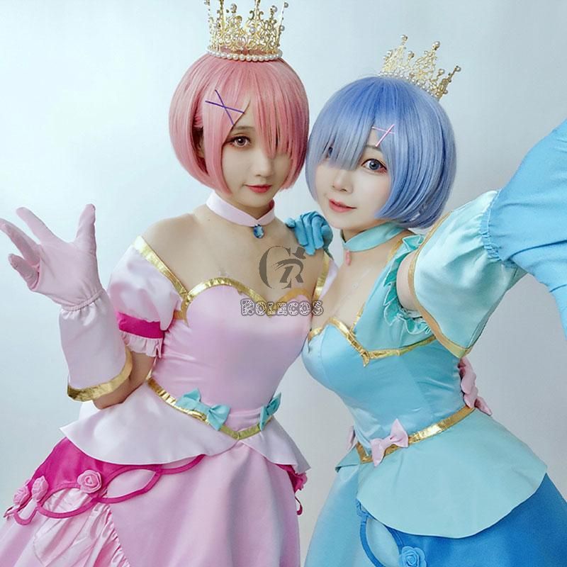 ReZERO -Starting Life in Another World Rem Ram Princess Dress Cosplay Costume