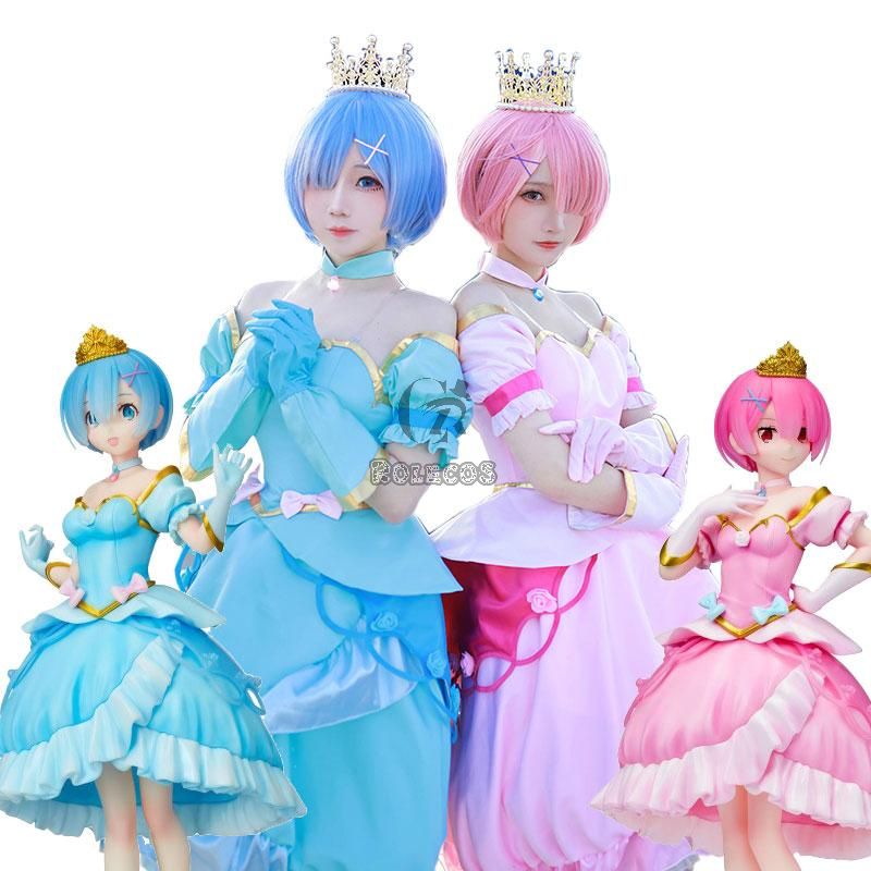 ReZERO -Starting Life in Another World Rem Ram Princess Dress Cosplay Costume