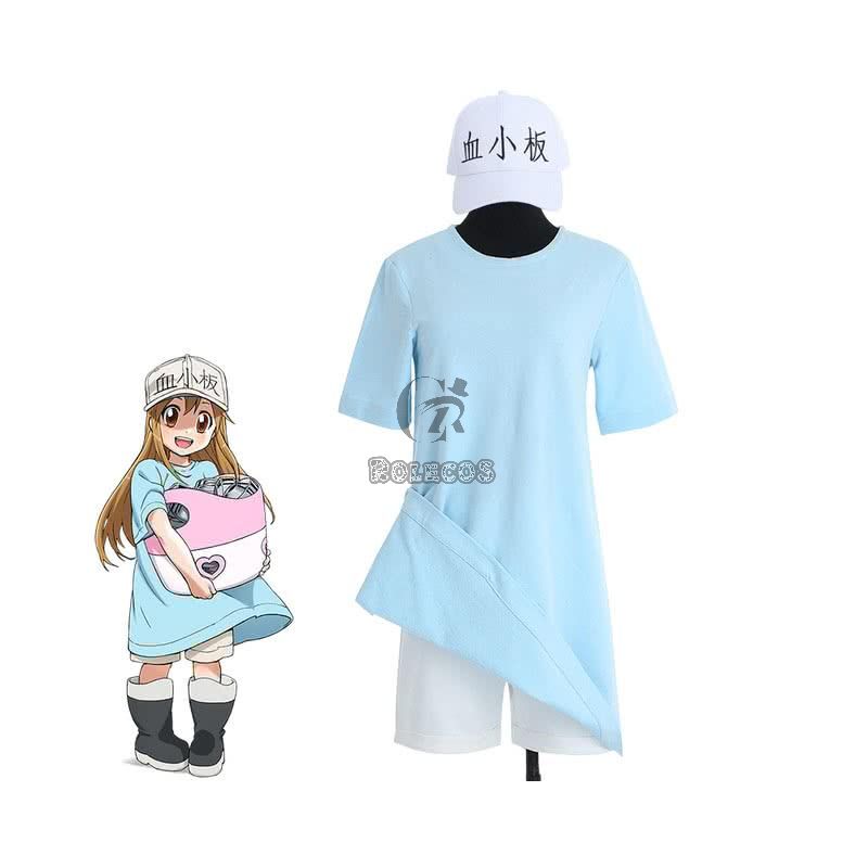 Hataraku Saibou  Cells at Work  Platelet Anime T Shirt Shorts Hat Dress Cosplay Costume