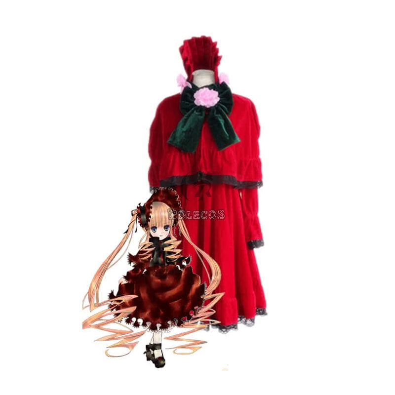 Rozen Maiden Shinku Lolita Red Maid Dress Cosplay Costumes