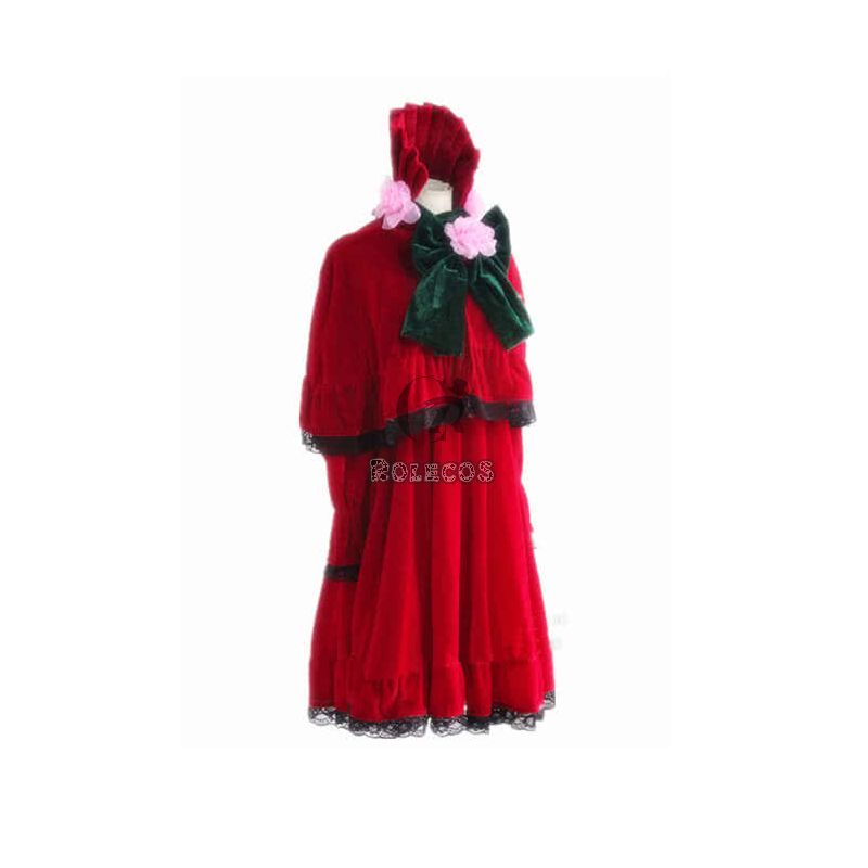 Rozen Maiden Shinku Lolita Red Maid Dress Cosplay Costumes