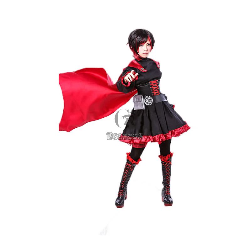  Ruby Rose Red and Black Anime Cosplay Costumes