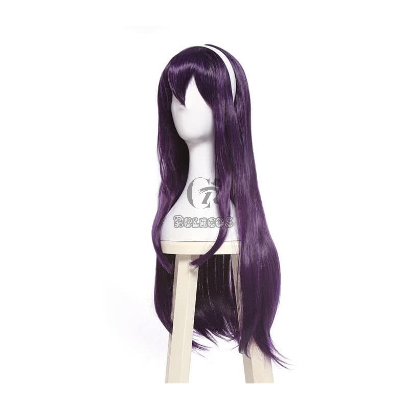 Saenai Heroine no Sodatekata Utaha Kasumigaoka Black Purple Long Straight Women Cosplay Wigs 