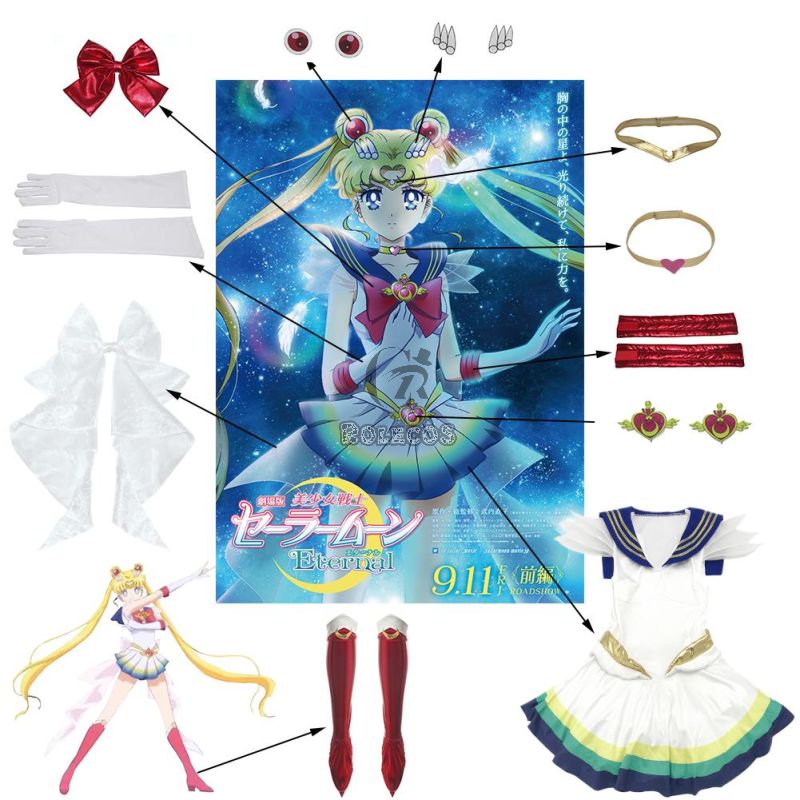 Sailor Moon Eternal Tsukino Usagi New Combat Suit Cosplay Costume