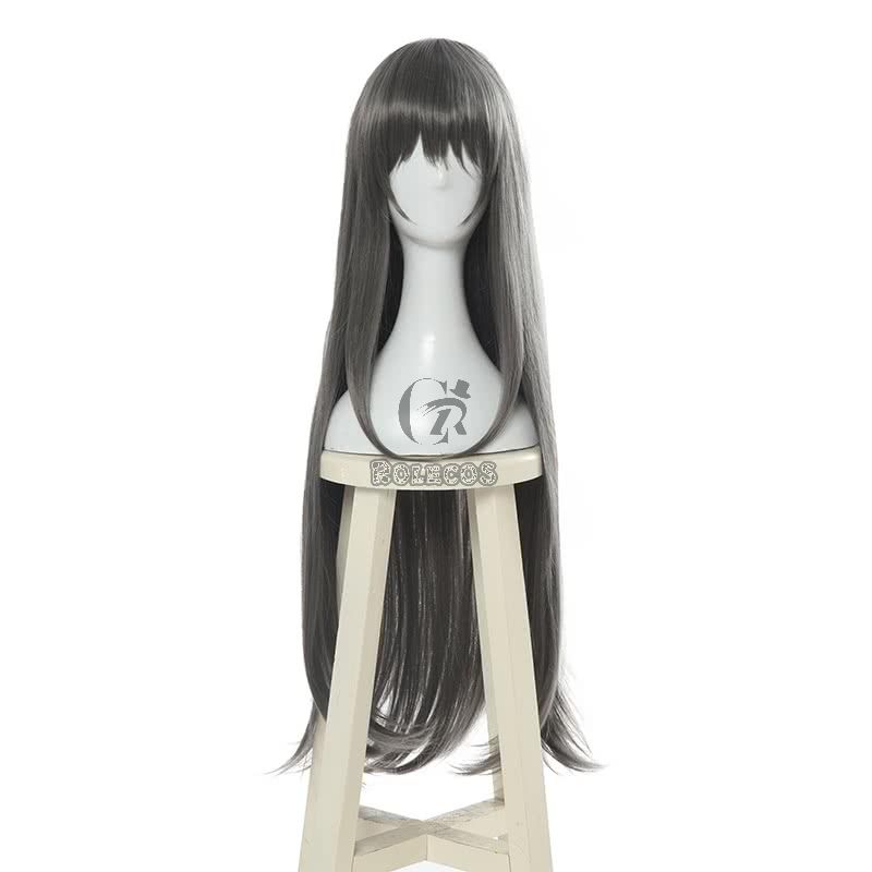 Seishun Buta Yarou wa Bunny Girl Senpai no Yume wo Minai Sakurajima Mai Dark Gray Long Cosplay Wigs