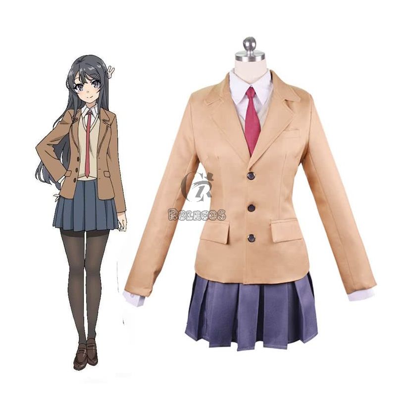 Seishun Buta Yarou wa Bunny Girl Senpai no Yume wo Minai Sakurajima Mai  School Uniform Cosplay Costume