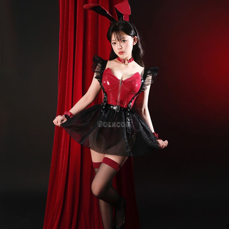 Sexy Black Mixed Red Bunny Girl Cosplay Costume Christmas Costume