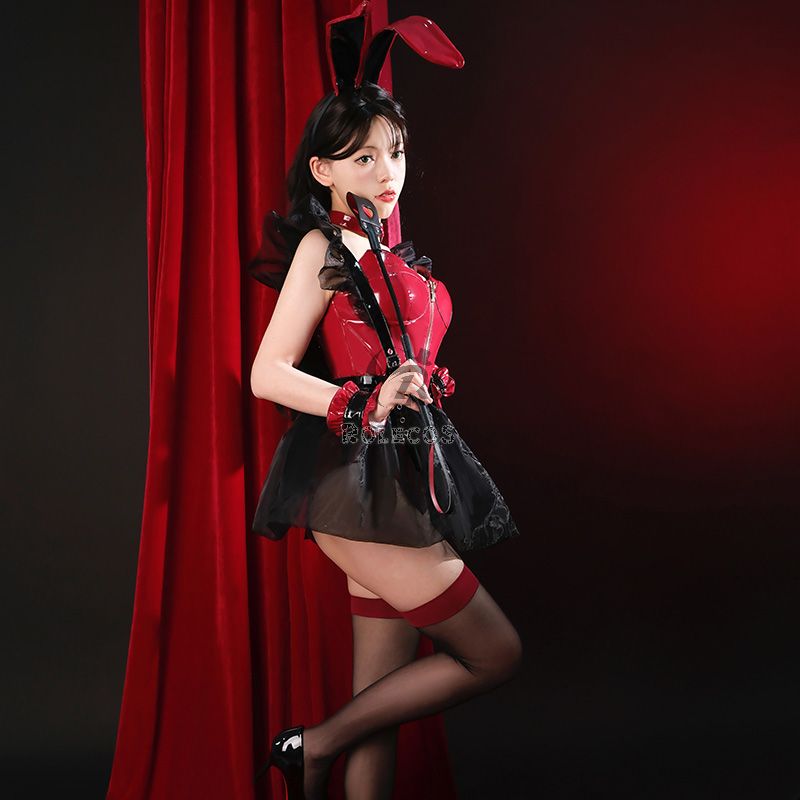Sexy Black Mixed Red Bunny Girl Cosplay Costume Christmas Costume