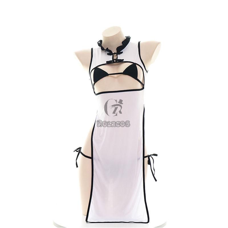 Sexy Cheongsam Translucent Lingerie Cosplay Costume