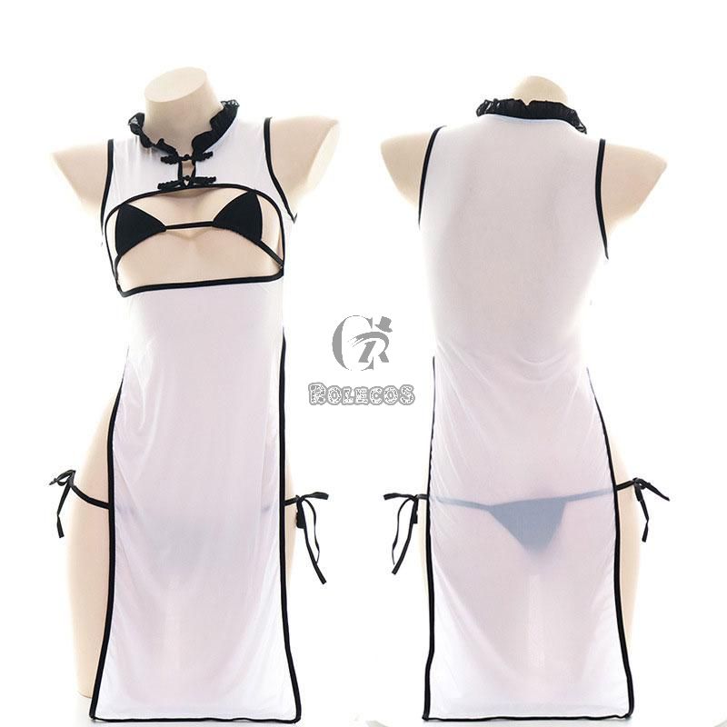 Sexy Cheongsam Translucent Lingerie Cosplay Costume