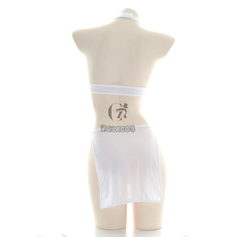 Sexy Translucent White Cutout Loving Cosplay Costume