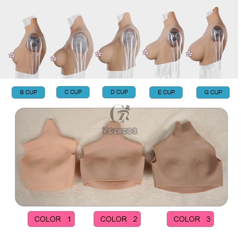 Silicone Breast Forms Fake Artificial  Boobs Chest Cosplay Prop 3 Color