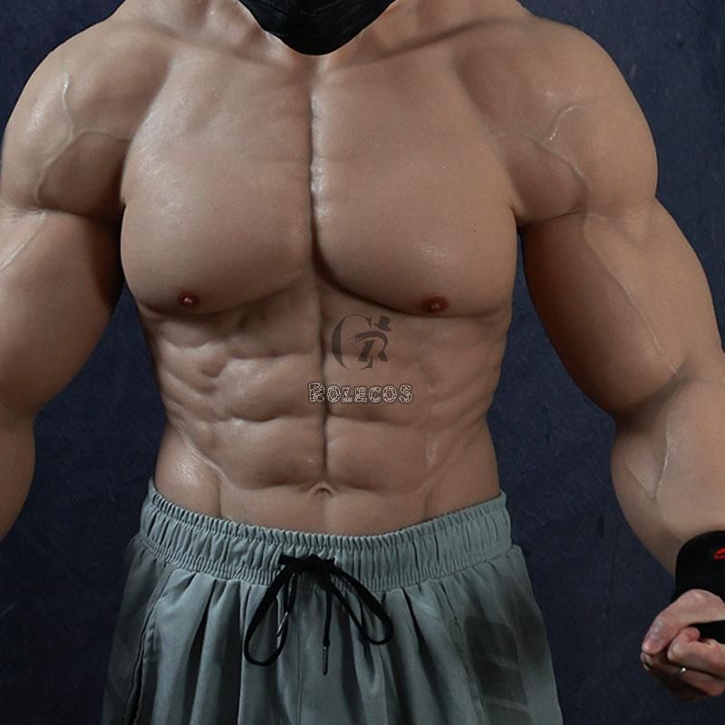 Silicone False Fake Muscle Elasticity Chest Man 2 Type 4 Color Cosplay Prop 