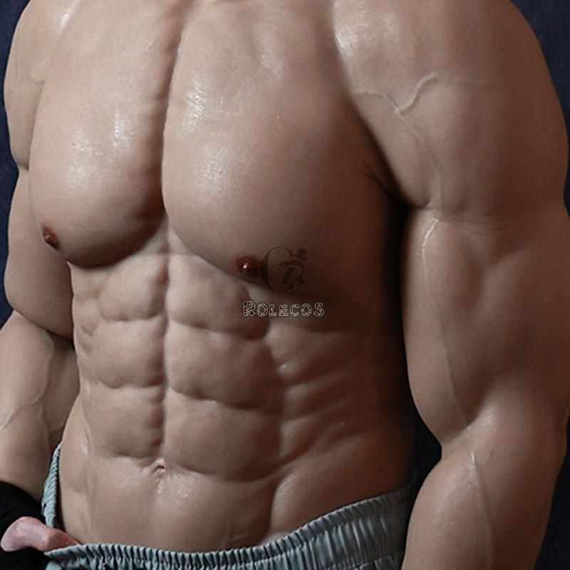 Silicone False Fake Muscle Elasticity Chest Man 2 Type 4 Color Cosplay Prop 
