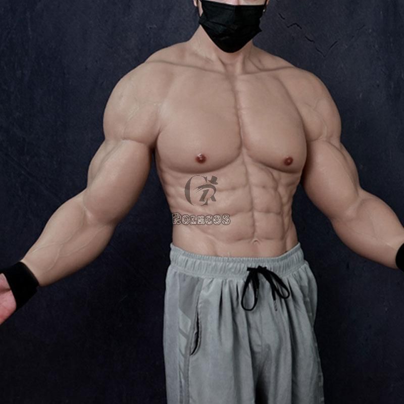 Silicone False Fake Muscle Elasticity Chest Man 2 Type 4 Color Cosplay Prop 