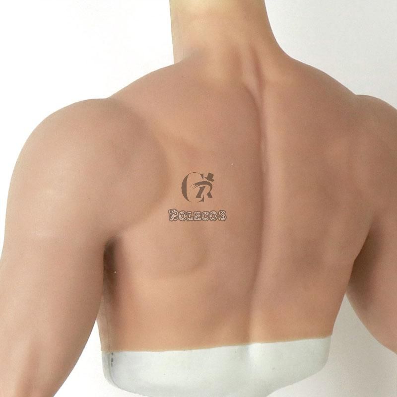 Silicone False Fake Muscle Elasticity Chest Man 4 Color Cosplay Prop 