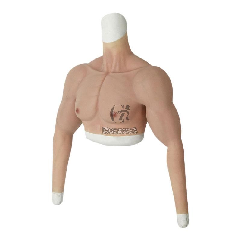 Silicone False Fake Muscle Elasticity Chest Man 4 Color Cosplay Prop 