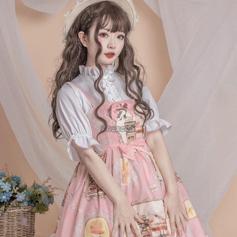 Sling Dress Cute Lolita Fresh Dress Daily 2 Colors Cosplay Costume