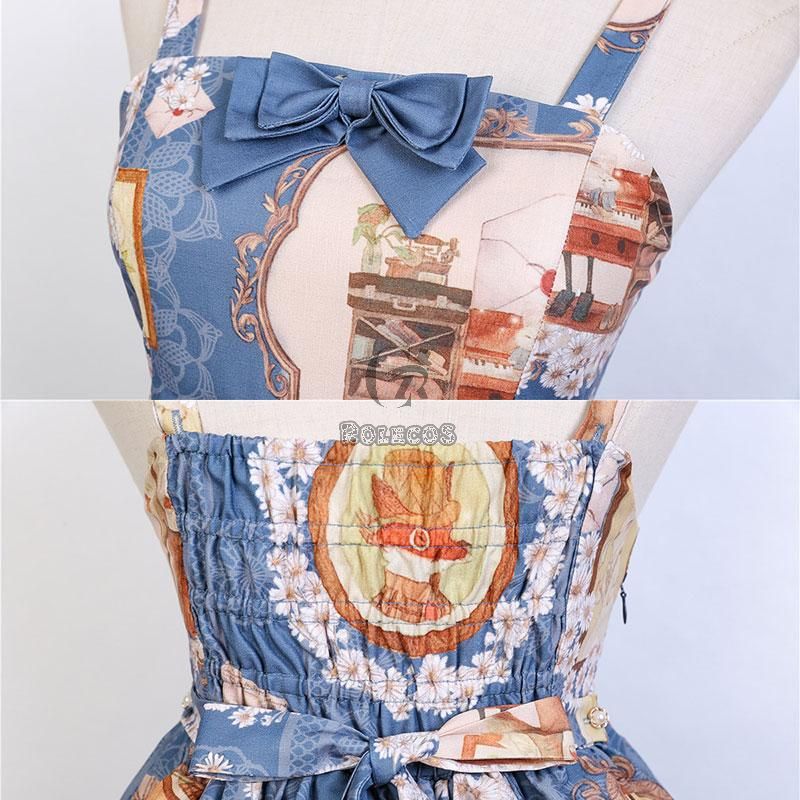 Sling Dress Cute Lolita Fresh Dress Daily 2 Colors Cosplay Costume