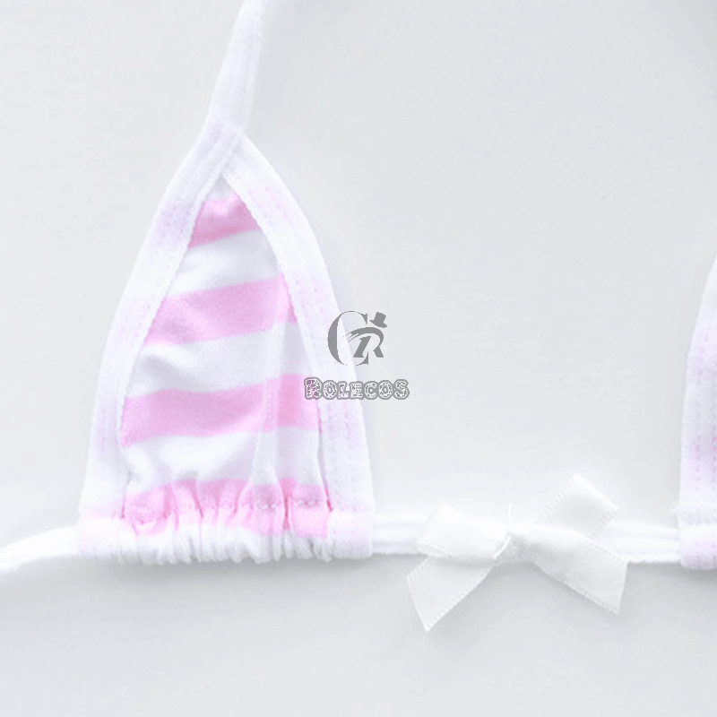 Striped Japanese Cute Bikini 2 Colors Cosplay Costume