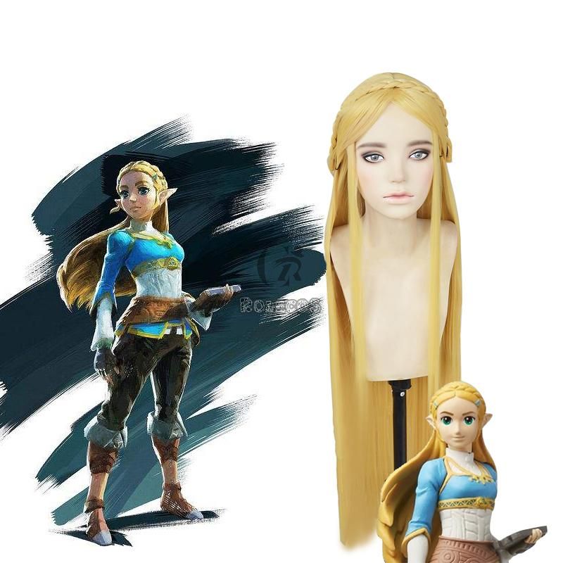 The Legend of Zelda Breath of the Wild Princess Zelda Blonde Long Cosplay Wigs