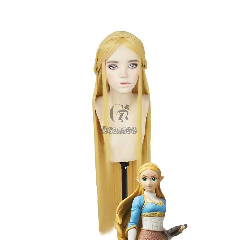 The Legend of Zelda Breath of the Wild Princess Zelda Blonde Long Cosplay Wigs