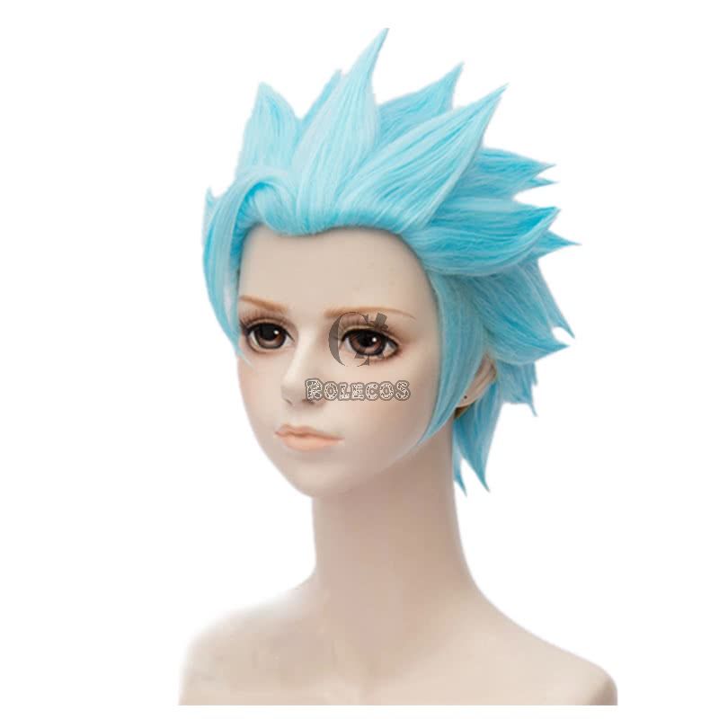 30cmThe Seven Deadly Ban Short Blue Synthetic Cosplay Wigs