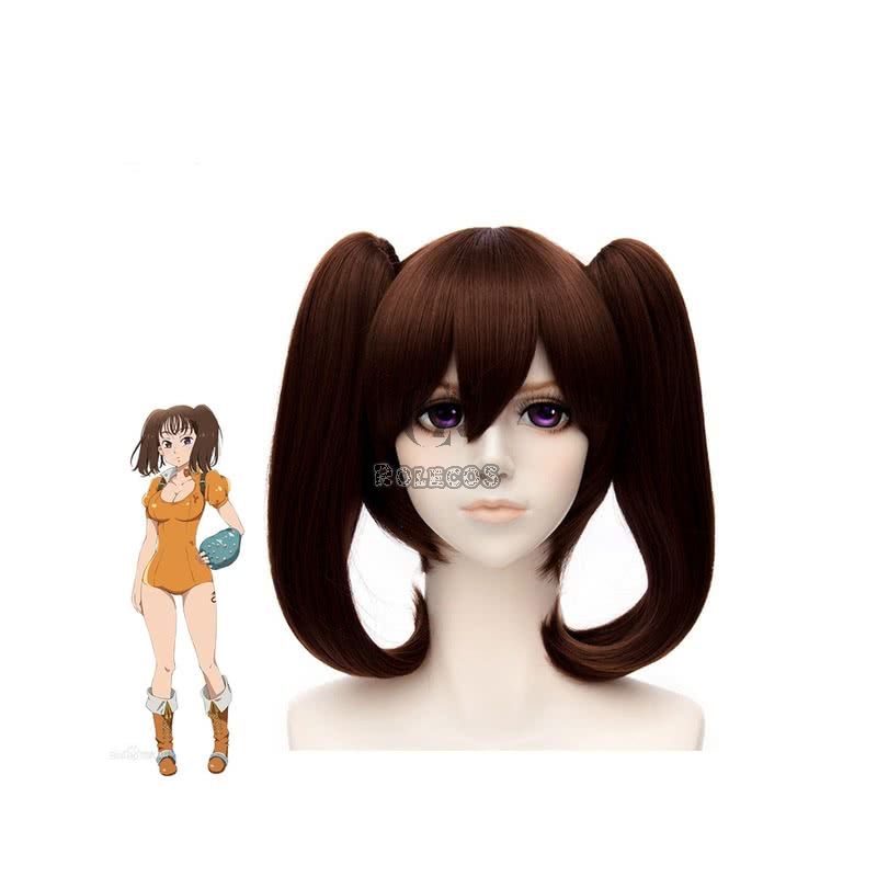 The Seven Deadly Sins Diane 35cm Brown Synthetic Cosplay Wigs
