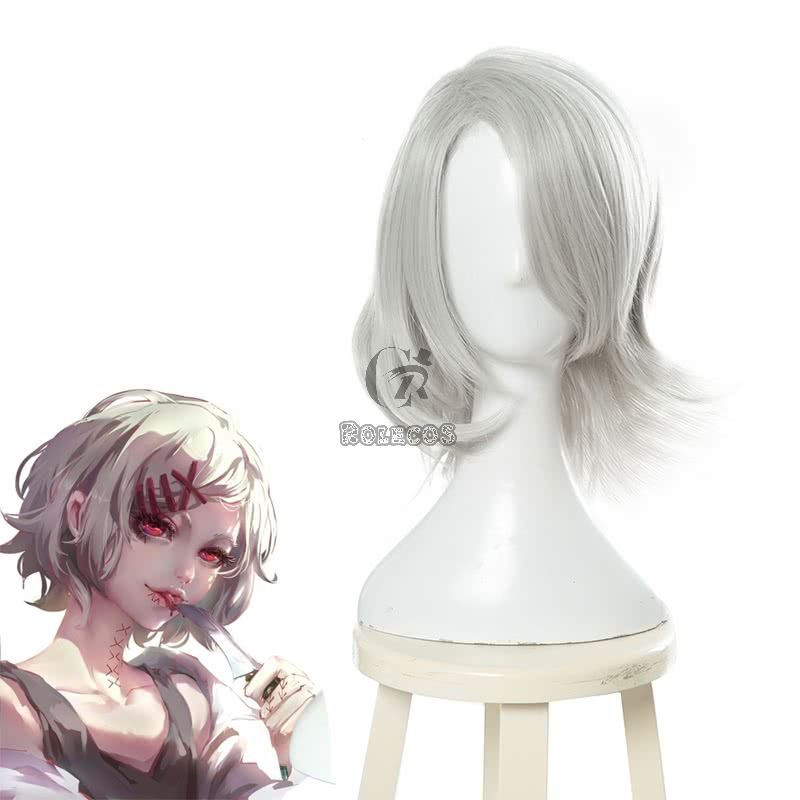 Tokyo Ghoul Juzo Suzuya Curly White Cosplay Wig