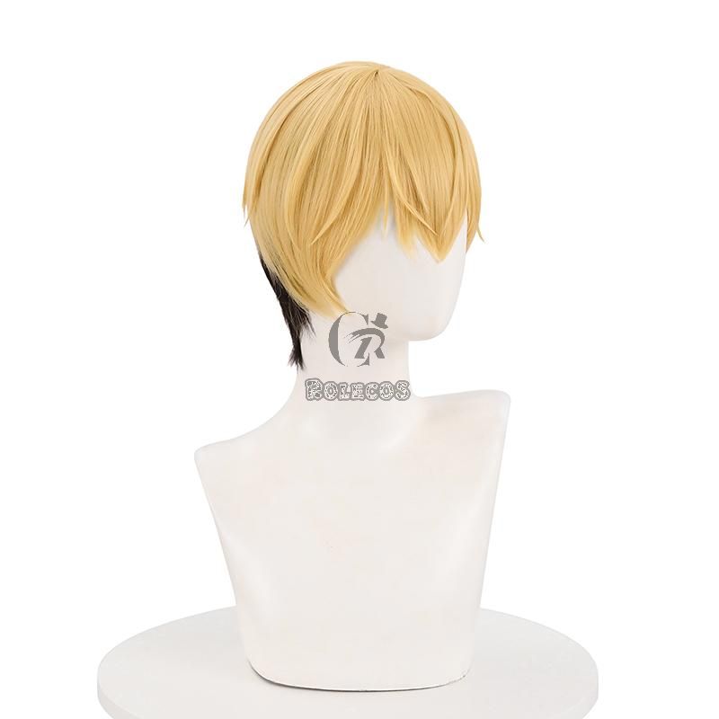Tokyo Revengers Chifuyu Matsuno Blond Mixed Black Short Cosplay Wigs