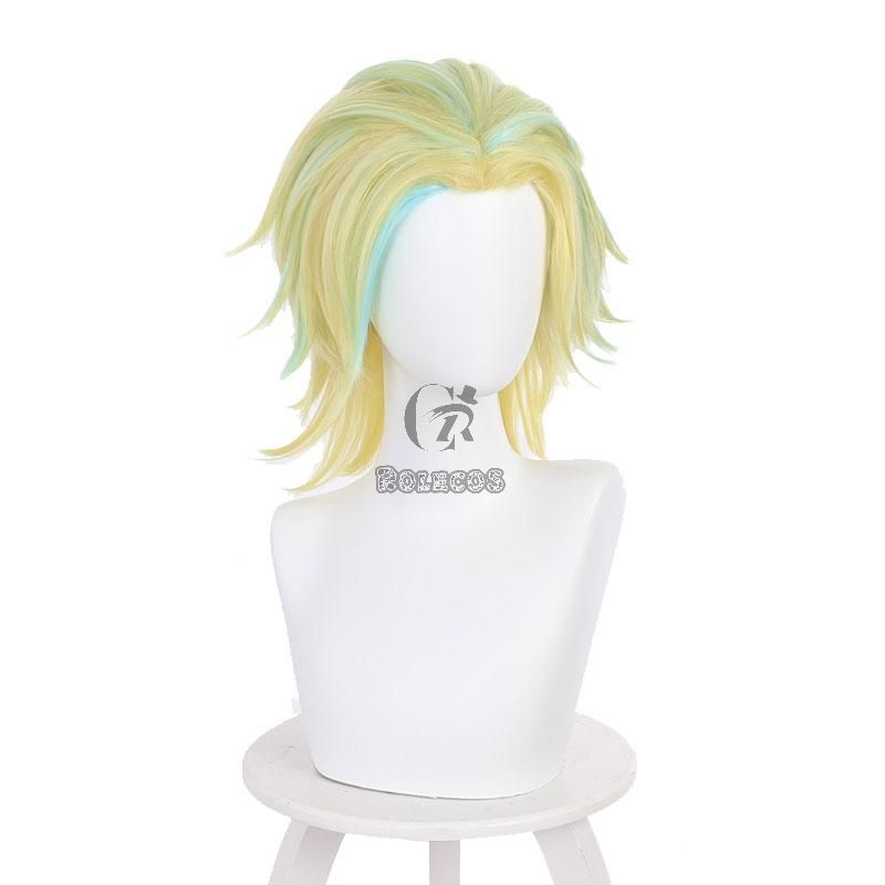 Tokyo Revengers Haitani Rindou Yellow Mixed Green Cosplay wigs