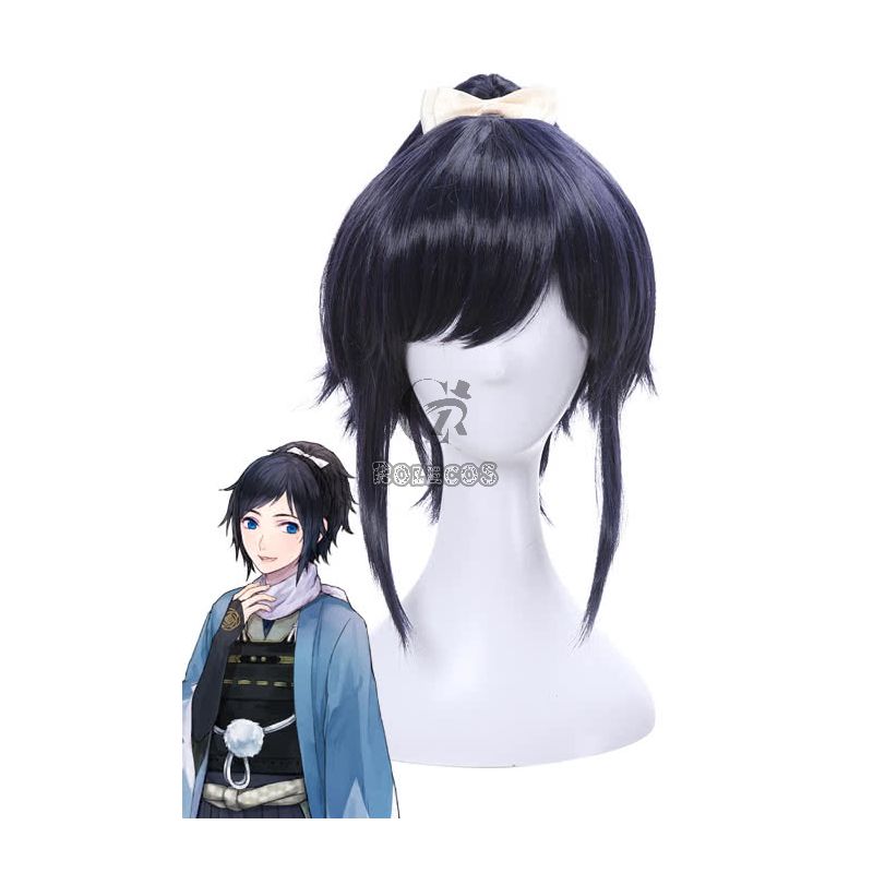 Touken Ranbu Yamatonokami Yasusada Cosplay Wigs Dark Blue Man Wigs