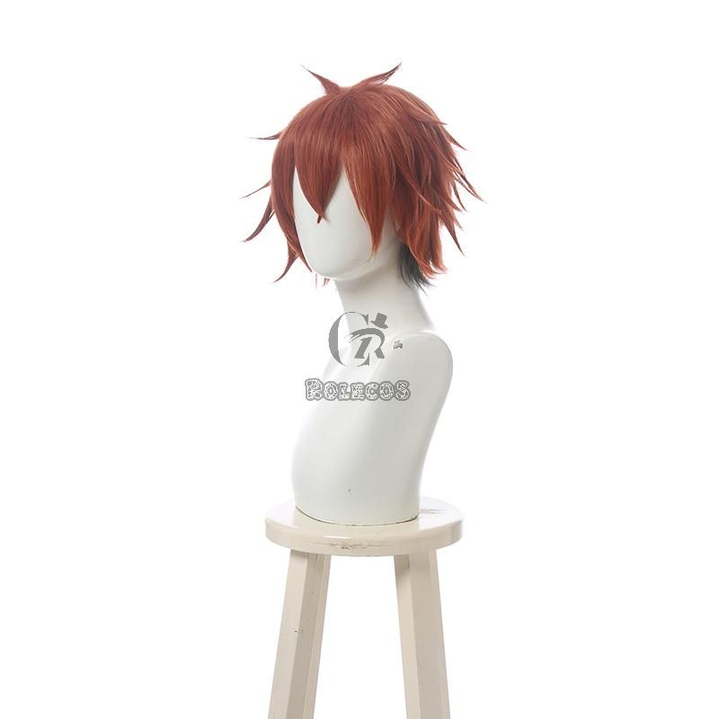 Twisted Wonderland Ace Trappola Messy Short Dark Orange Cosplay Wigs
