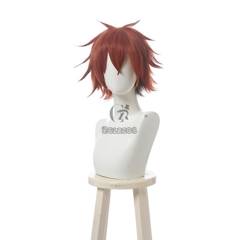 Twisted Wonderland Ace Trappola Short Dark Orange Cosplay Wigs