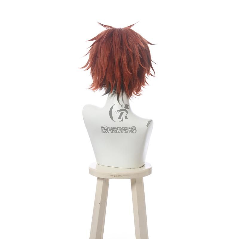 Twisted Wonderland Ace Trappola Messy Short Dark Orange Cosplay Wigs
