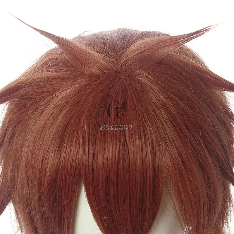 Twisted Wonderland Ace Trappola Short Dark Orange Cosplay Wigs Detail
