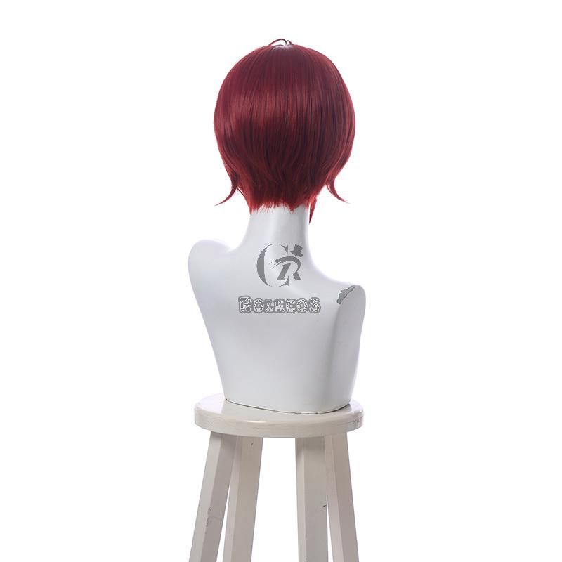 Twisted Wonderland Riddle Rosehearts Red Short Cosplay Wigs Back