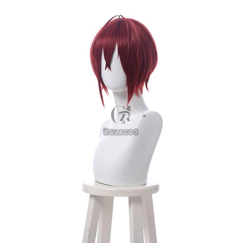 Twisted Wonderland Riddle Rosehearts Red Short With V-Shape Bangs Cosplay Wigs